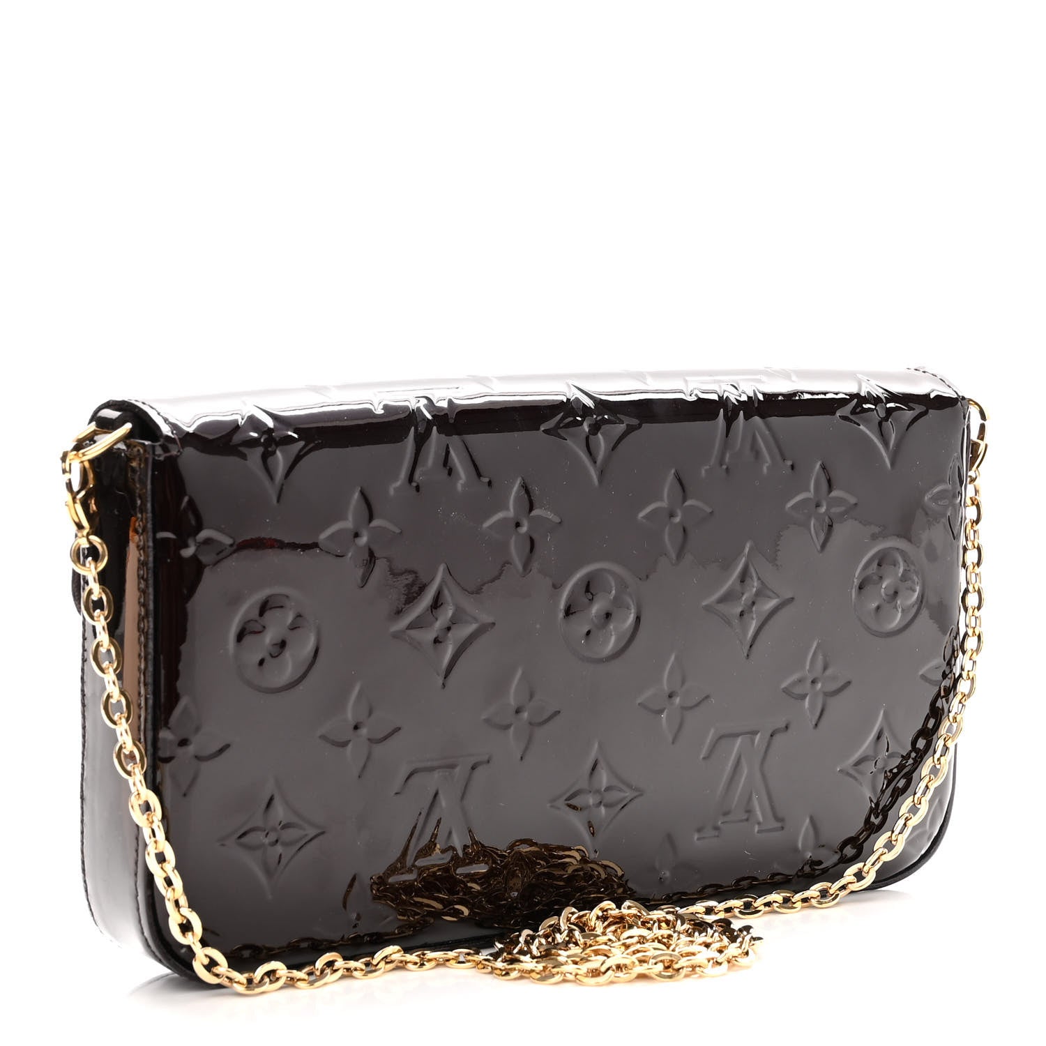 Louis Vuitton Vernis Pochette Felicie Chain Wallet Amarante 4 of 10