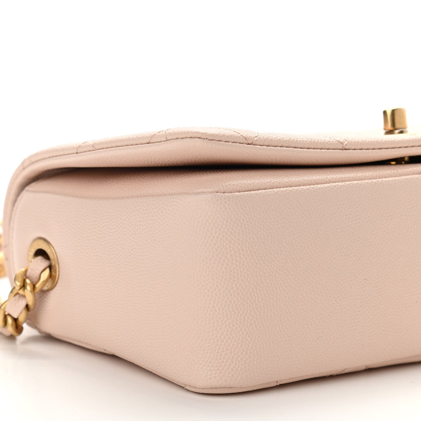 Caviar Quilted Small Fashion Therapy Flap Bag Beige