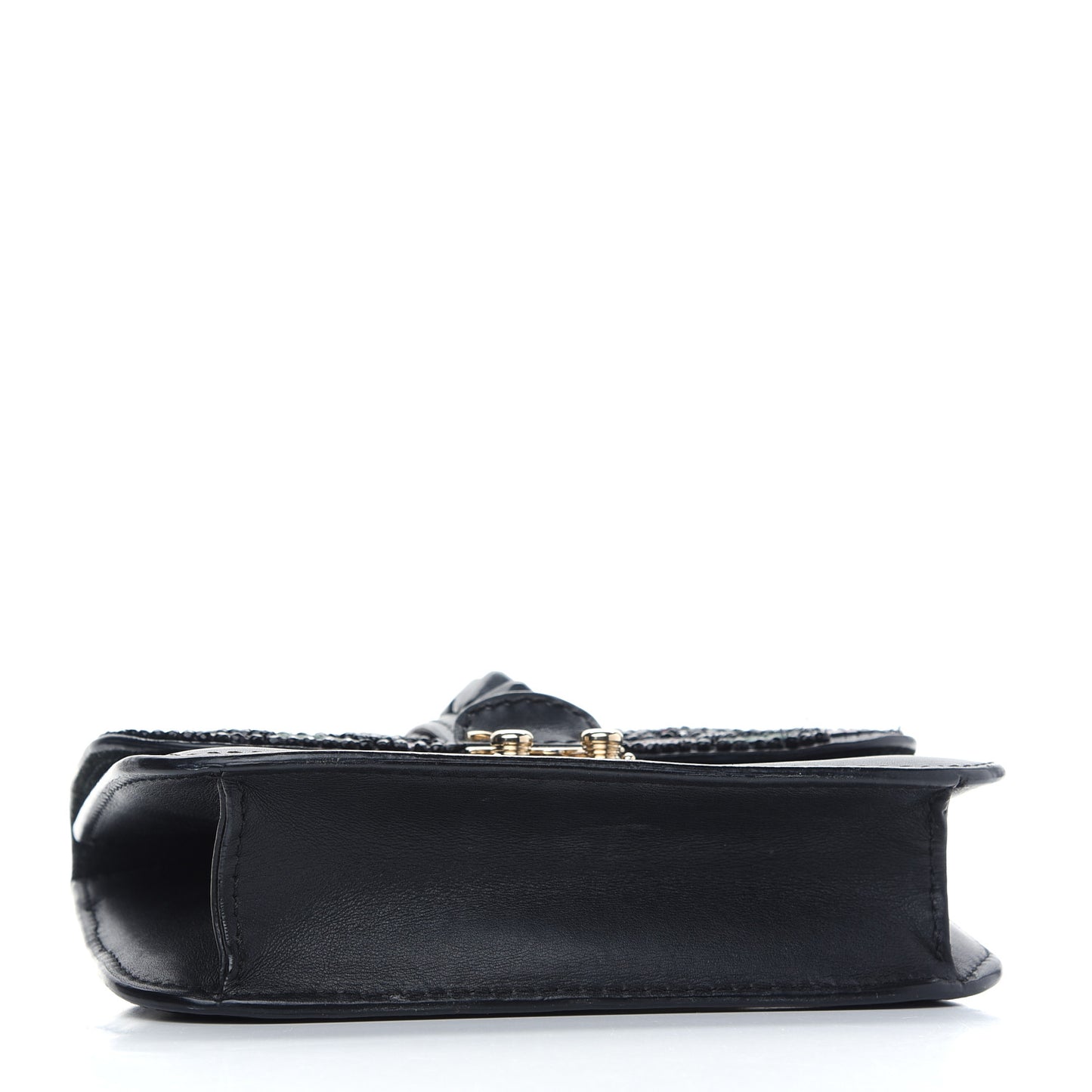 Vitello Beaded Small Glam Lock Rockstud Flap Black Multicolor