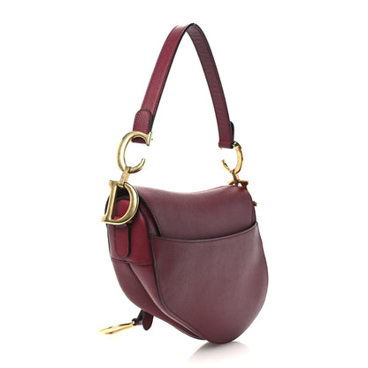 Christian Dior Grained Calfskin Saddle Bag Red 3 of 10