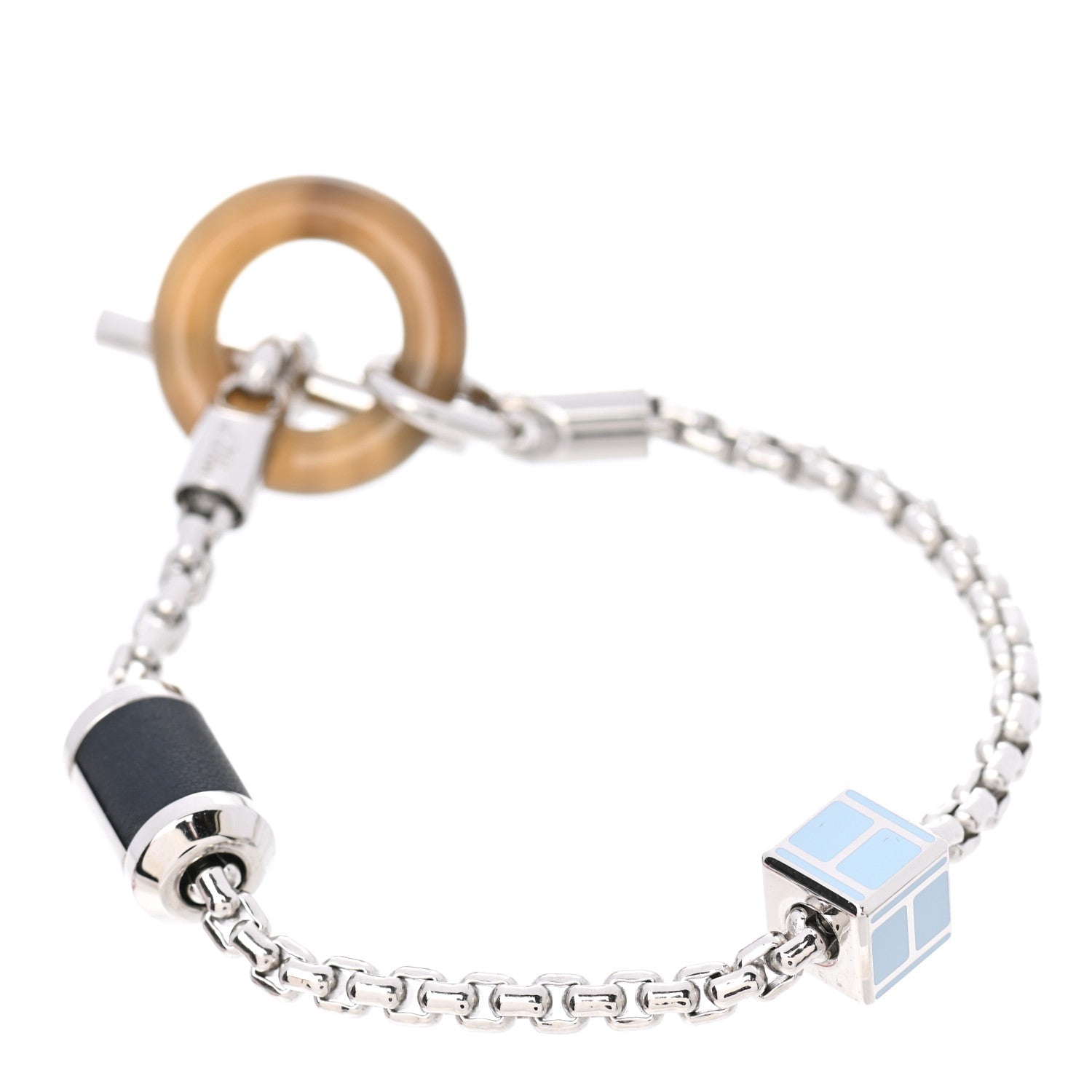 Hermes Palladium Swift Buffalo Horn Meli-Melo Bracelet 1066393