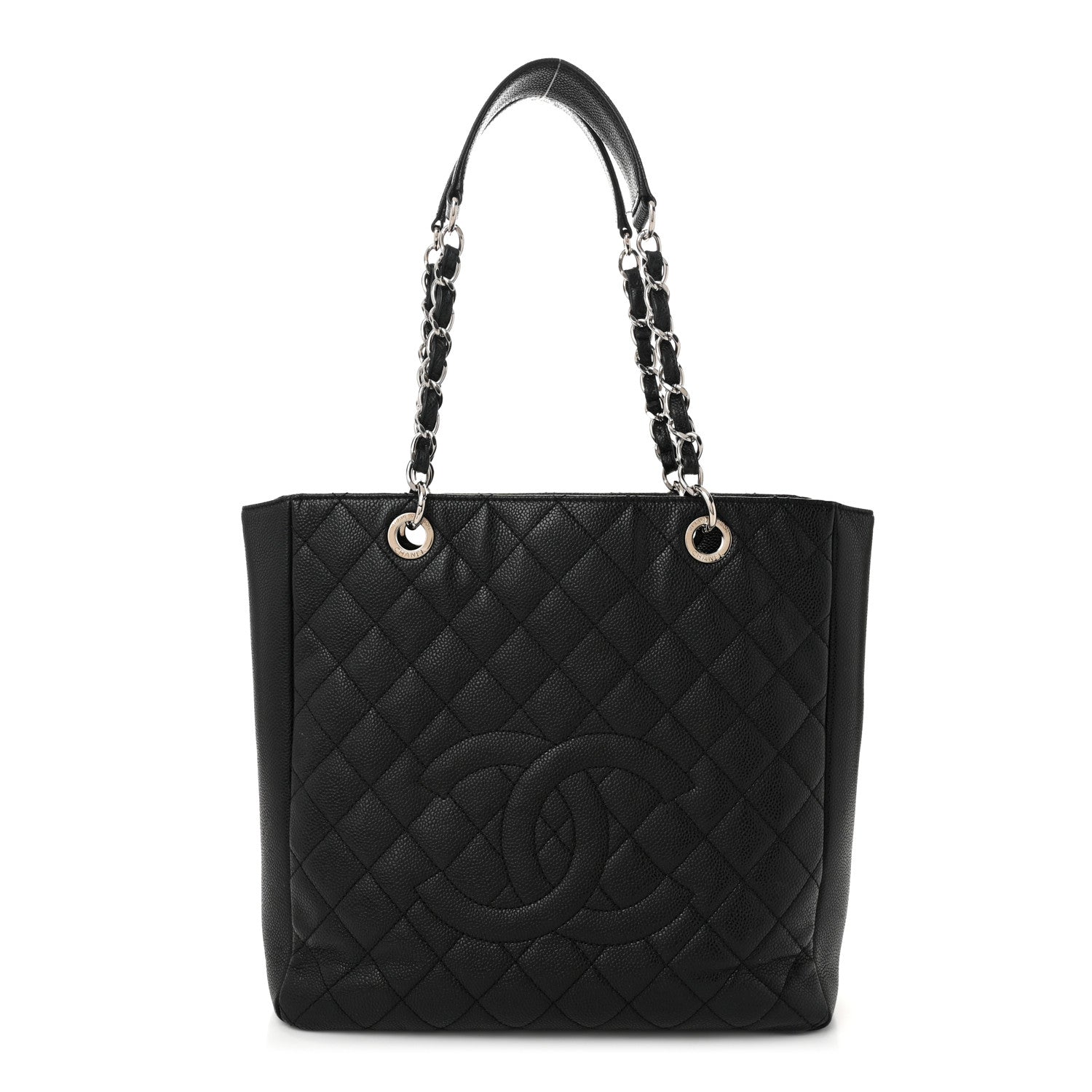 Chanel Caviar Quilted Vertical Grand Shopping Tote GST Black 1 of 12