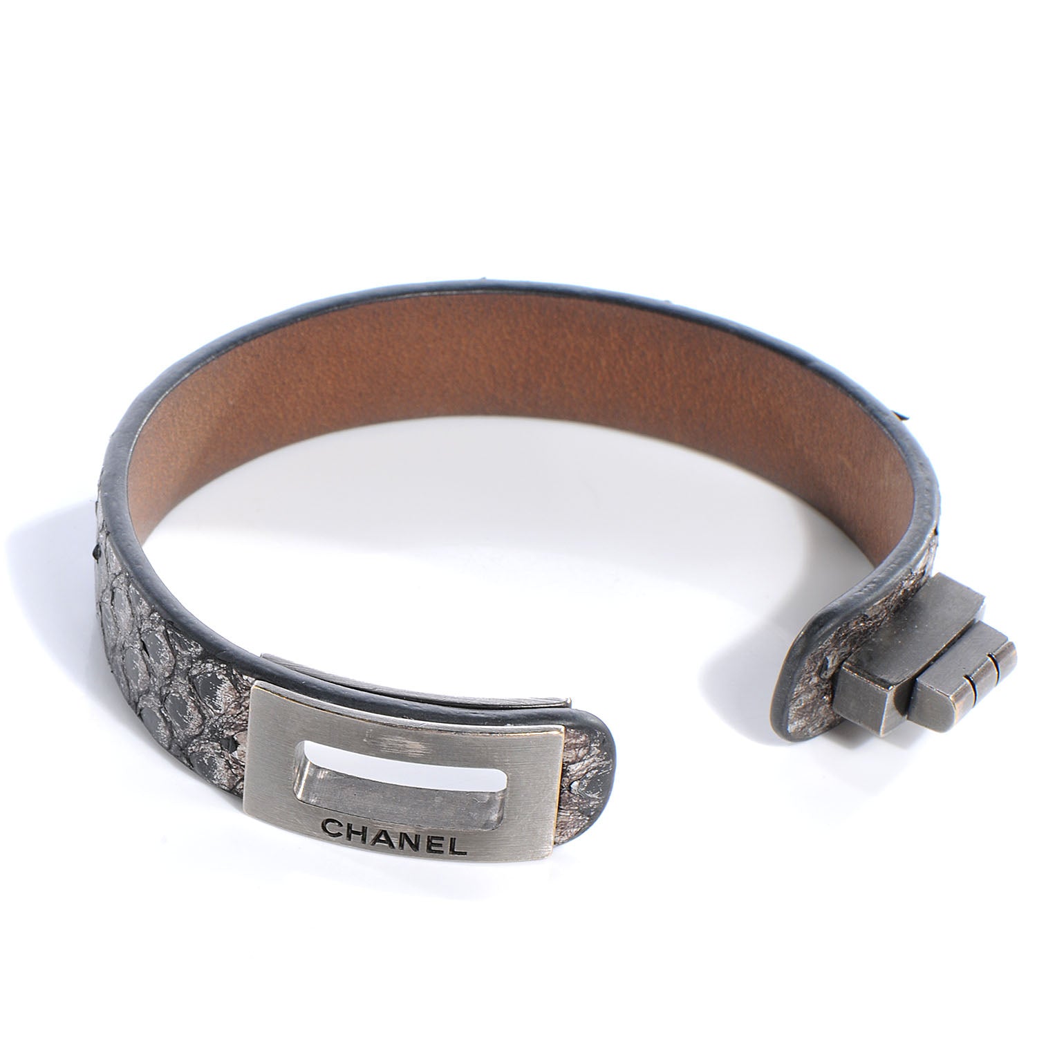 Chanel Python Reissue Turnlock Bracelet Silver 5 of 6