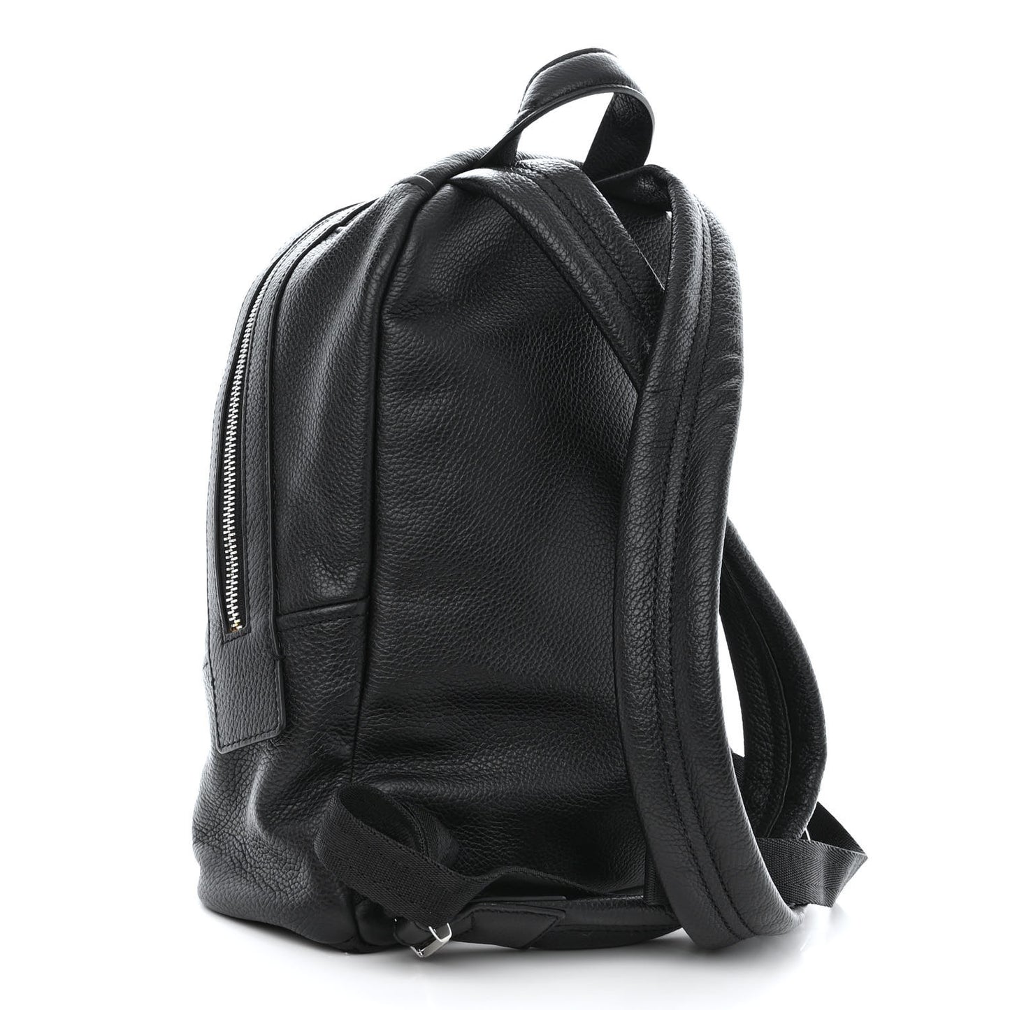 Pebbled Calfskin Biker Backpack Black