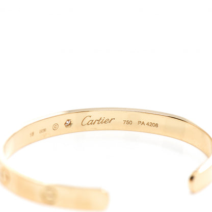 Cartier 18K Yellow Gold 1 Diamond LOVE Cuff Bracelet 18 3 of 3