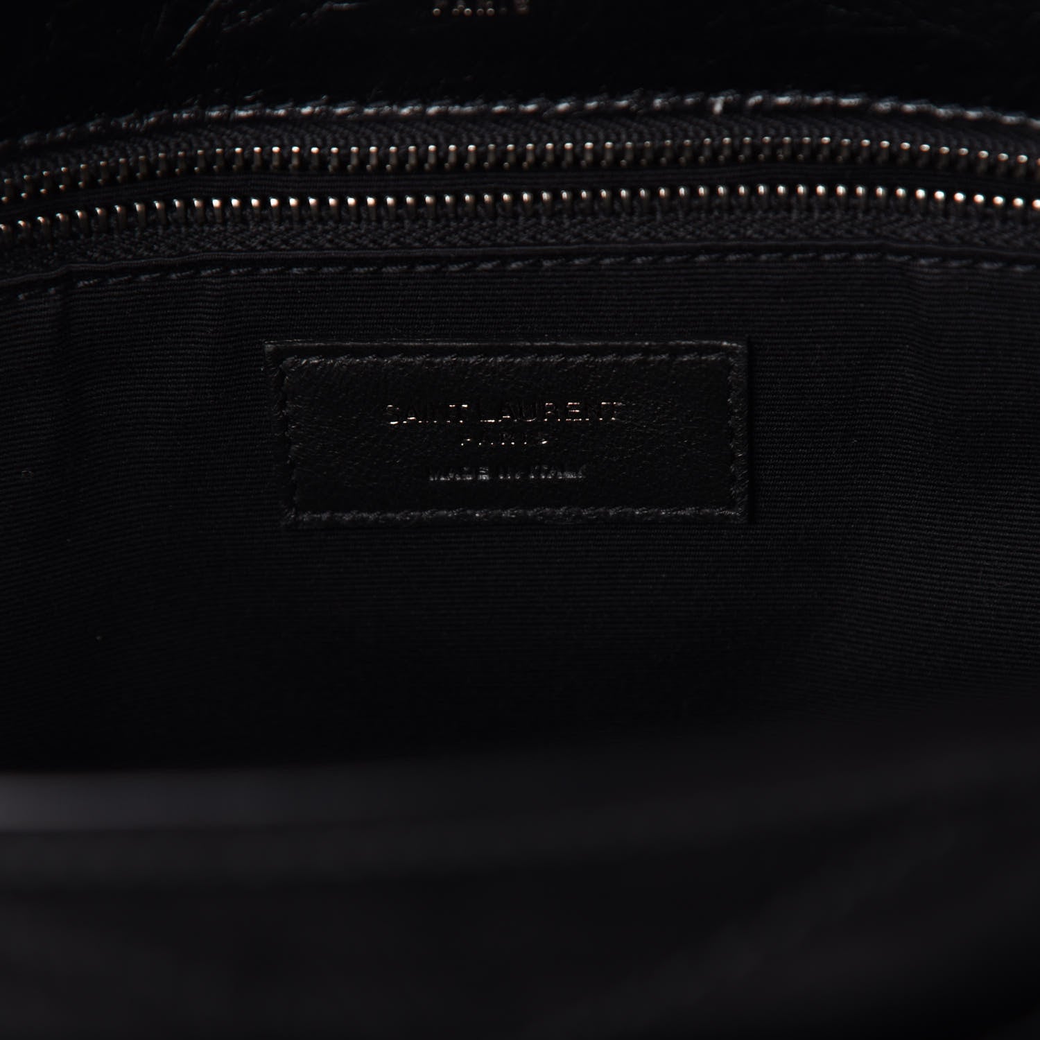 Saint Laurent Crinkled Calfskin Matelasse Monogram Large Niki Chain Satchel Black 6 of 9