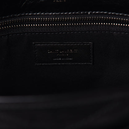 Saint Laurent Crinkled Calfskin Matelasse Monogram Large Niki Chain Satchel Black 6 of 9