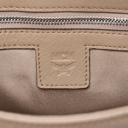MCM Calfskin Signature Monogram Small Crossbody Bag Beige 10 of 14