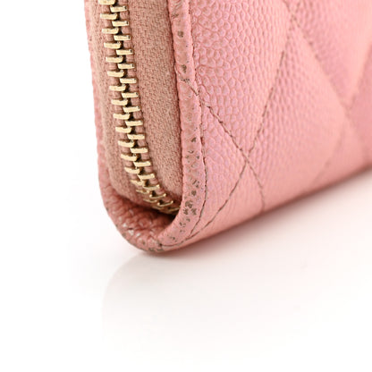 Chanel Iridescent Caviar Quilted Zipped Key Holder Case Rose Pink 11 of 12