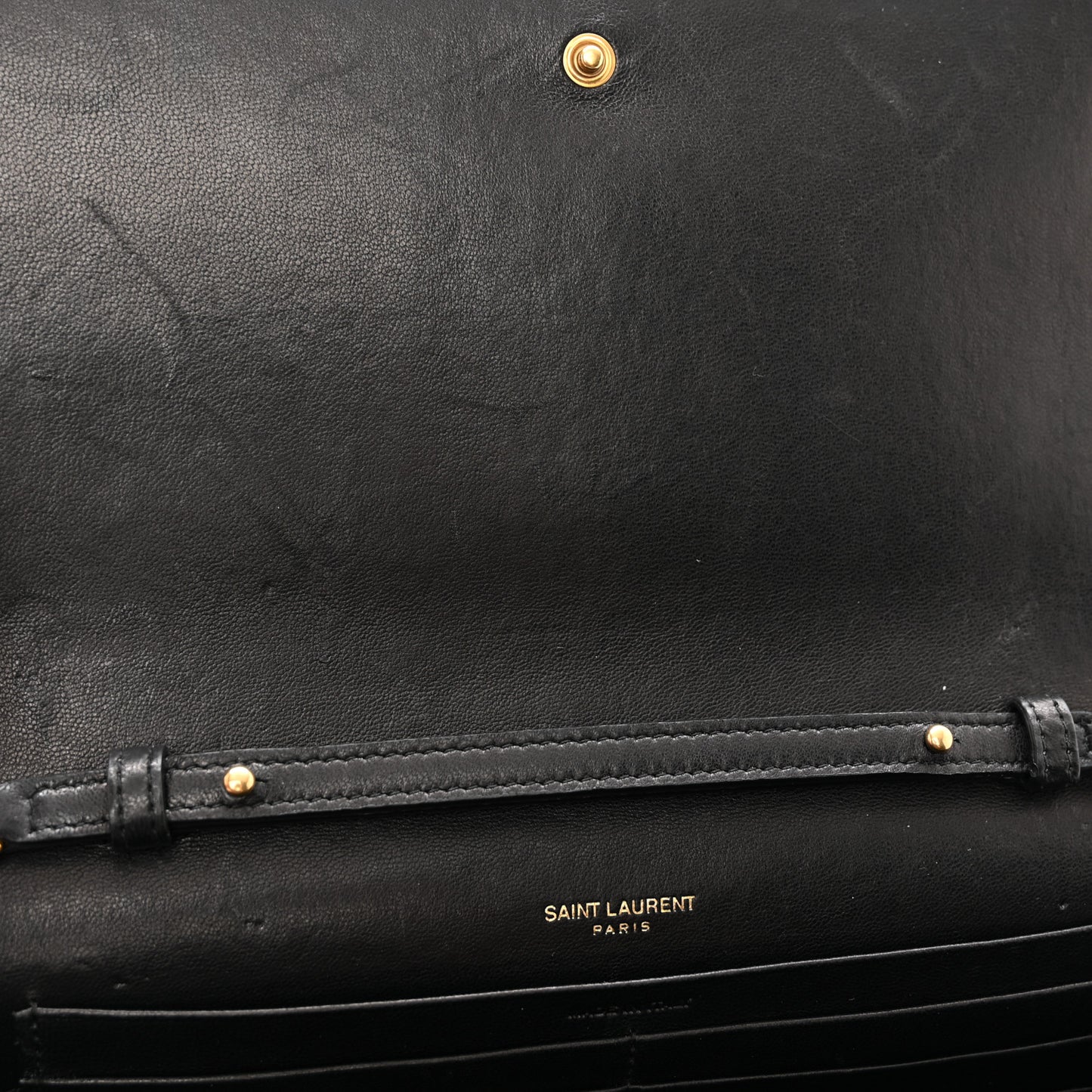 Lambskin Carre Quilted Cassandre Chain Wallet Black