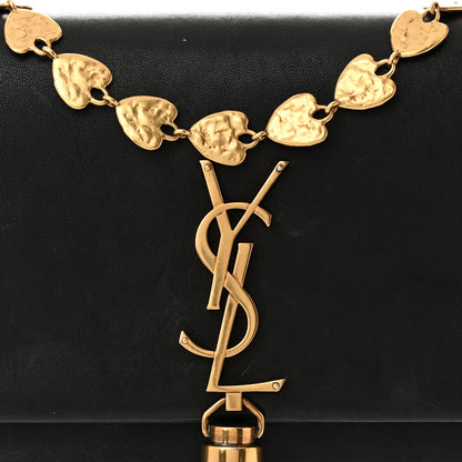 Saint Laurent Smooth Calfskin Classic Monogram Kate Heart Tassel Heart Chain Wallet Black 7 of 15