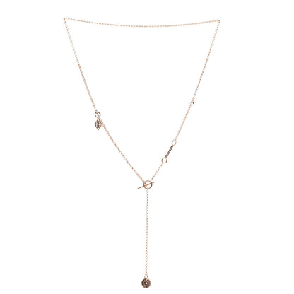 Hermes 18K Rose Gold Diamond Gambade Necklace 3 of 5