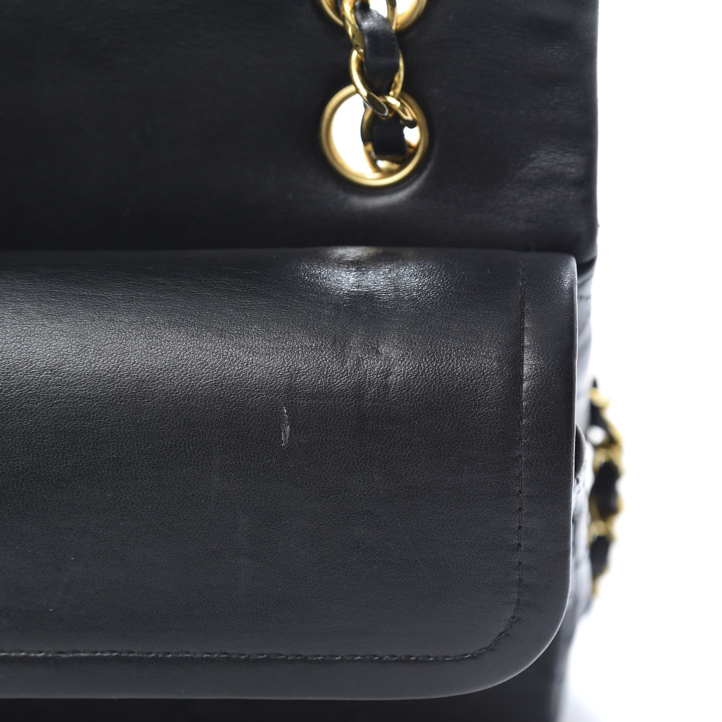 Lambskin Quilted Medium Double Flap Black