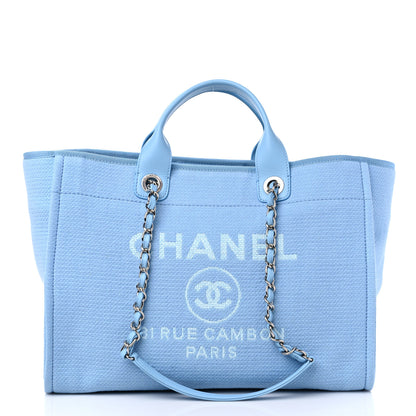 Chanel Mixed Fibers Medium Deauville Tote Light Blue 2 of 10