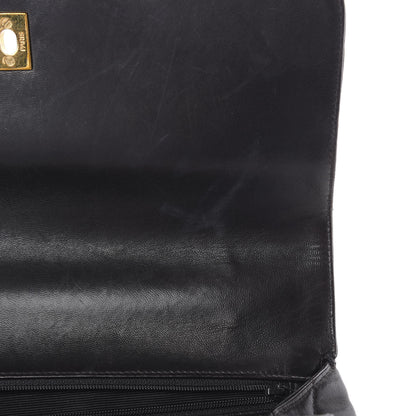 Chanel Lambskin Quilted Jumbo Kelly Flap Bag Black 16 of 22