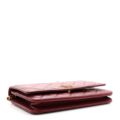 Chanel Lambskin Quilted Infinity Wallet On Chain WOC Burgundy 4 of 11