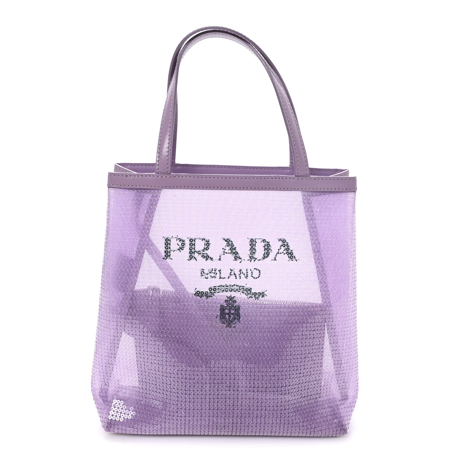 Prada Sequin Mesh Small Tote Bag Lilium 1 of 10