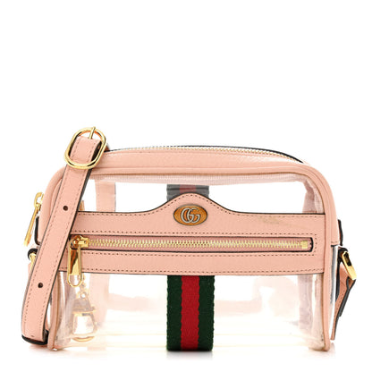 Gucci Vinyl Web Mini Ophidia Transparent Shoulder Bag Perfect Pink 1 of 11