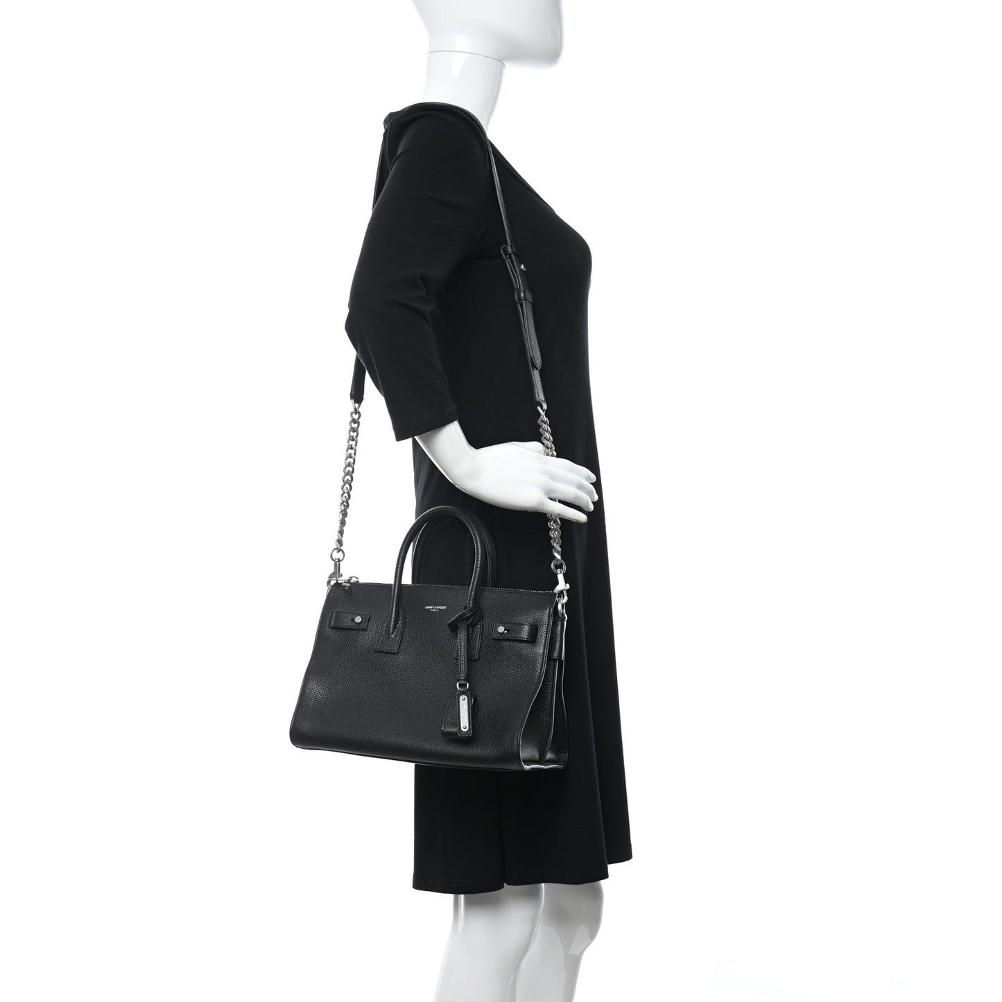 Grained Calfskin Baby Supple Sac De Jour Black