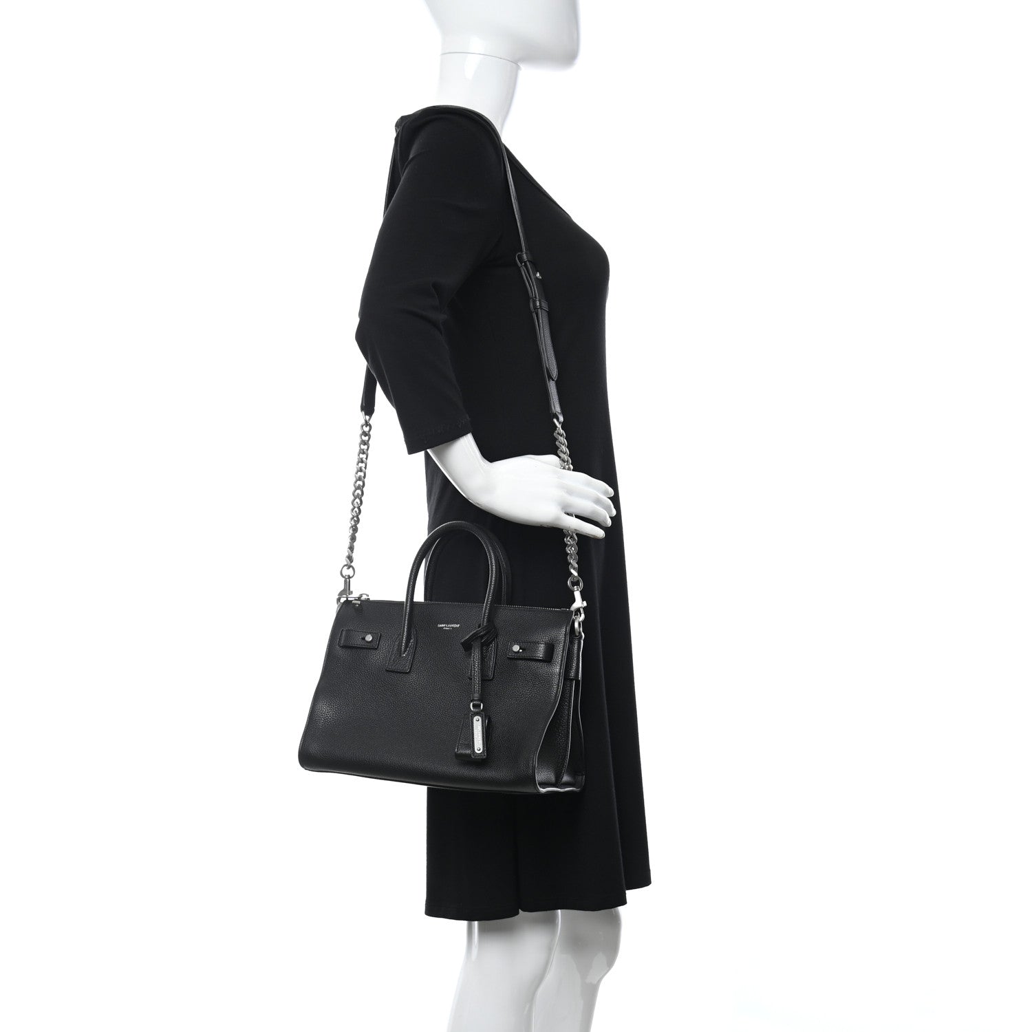Saint Laurent Grained Calfskin Baby Supple Sac De Jour Black 2 of 10