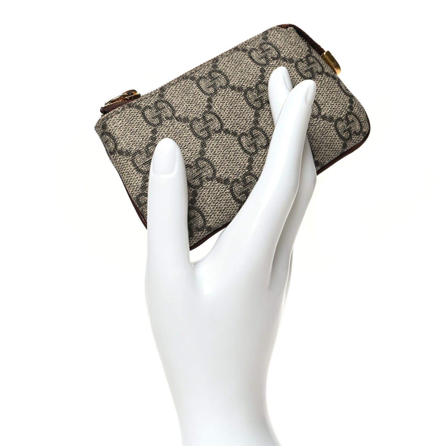 GG Supreme Monogram Key Case Beige Ebony Cuir