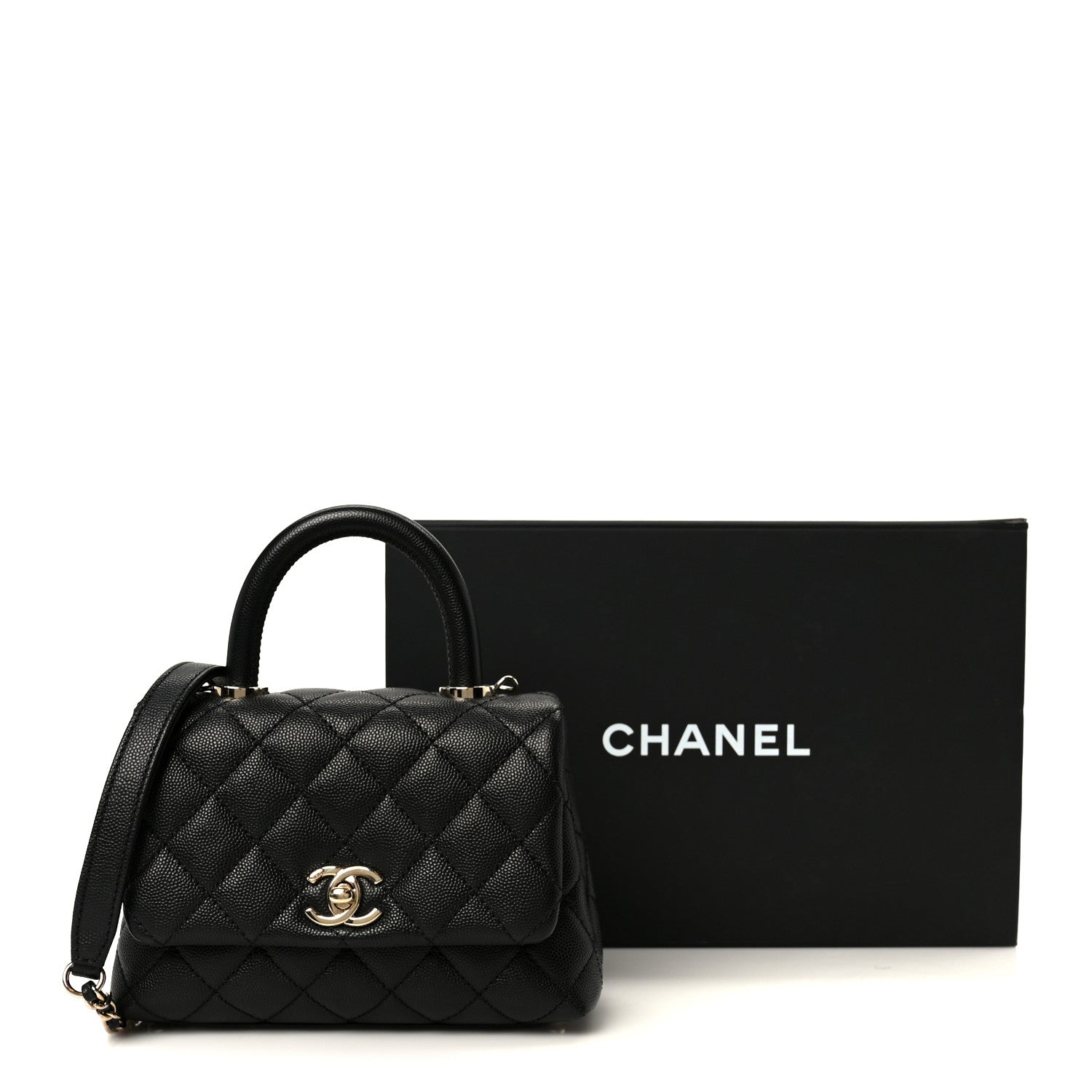 Chanel Caviar Quilted Extra Mini Coco Handle Flap Black 12 of 12