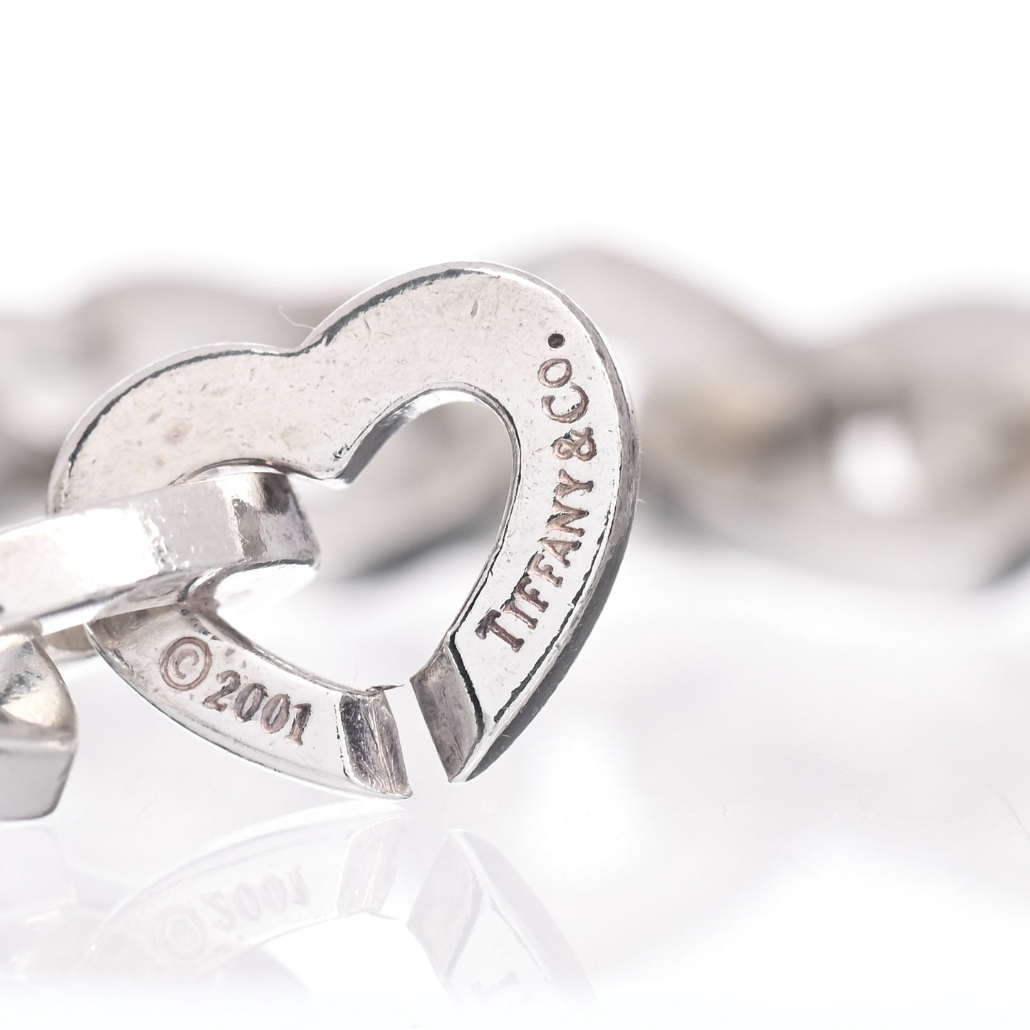 Sterling Silver 18K Yellow Gold Heart Links Bracelet