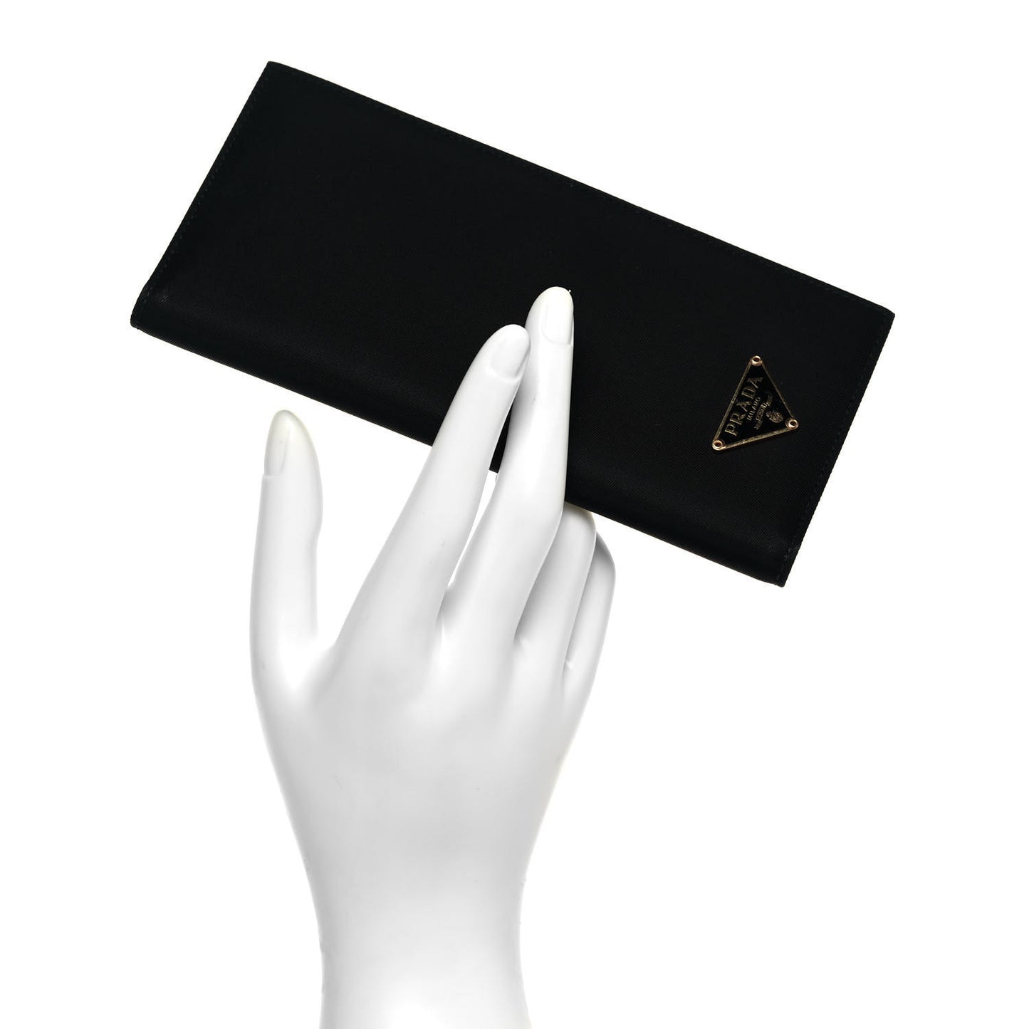 Nylon Saffiano Checkbook Cover Black