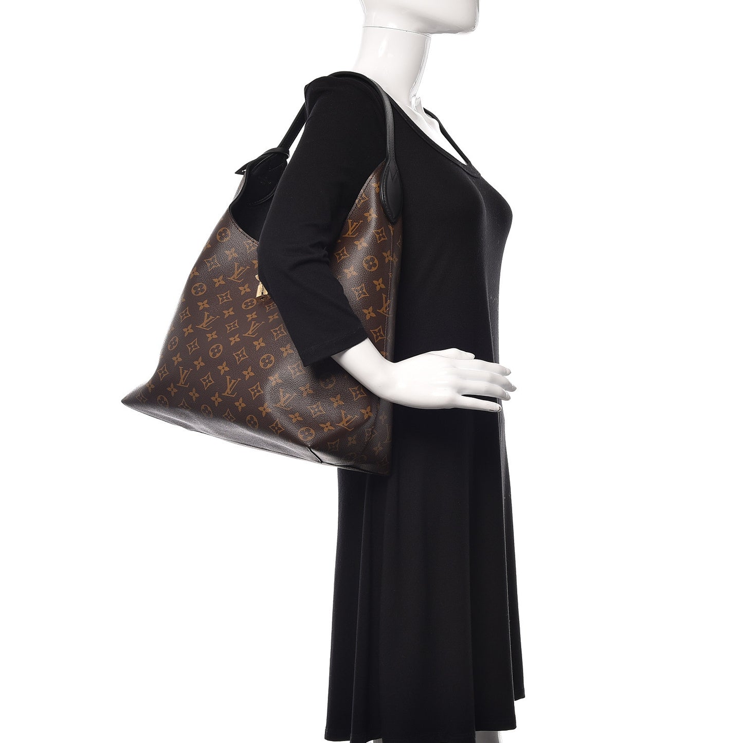 Monogram Flower Hobo Black