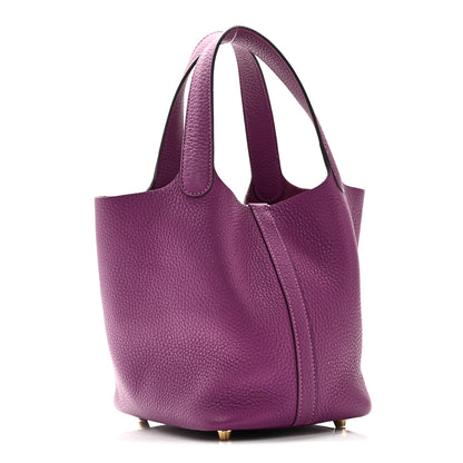 Hermes Taurillon Clemence Picotin Lock 18 PM Anemone 3 of 10