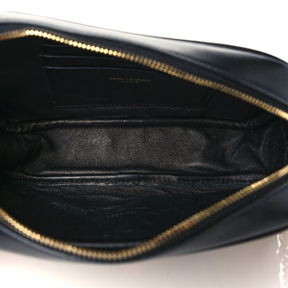 Saint Laurent Canvas Calfskin Leopard Print Monogram Mini Lou Camera Bag Brown 5 of 10