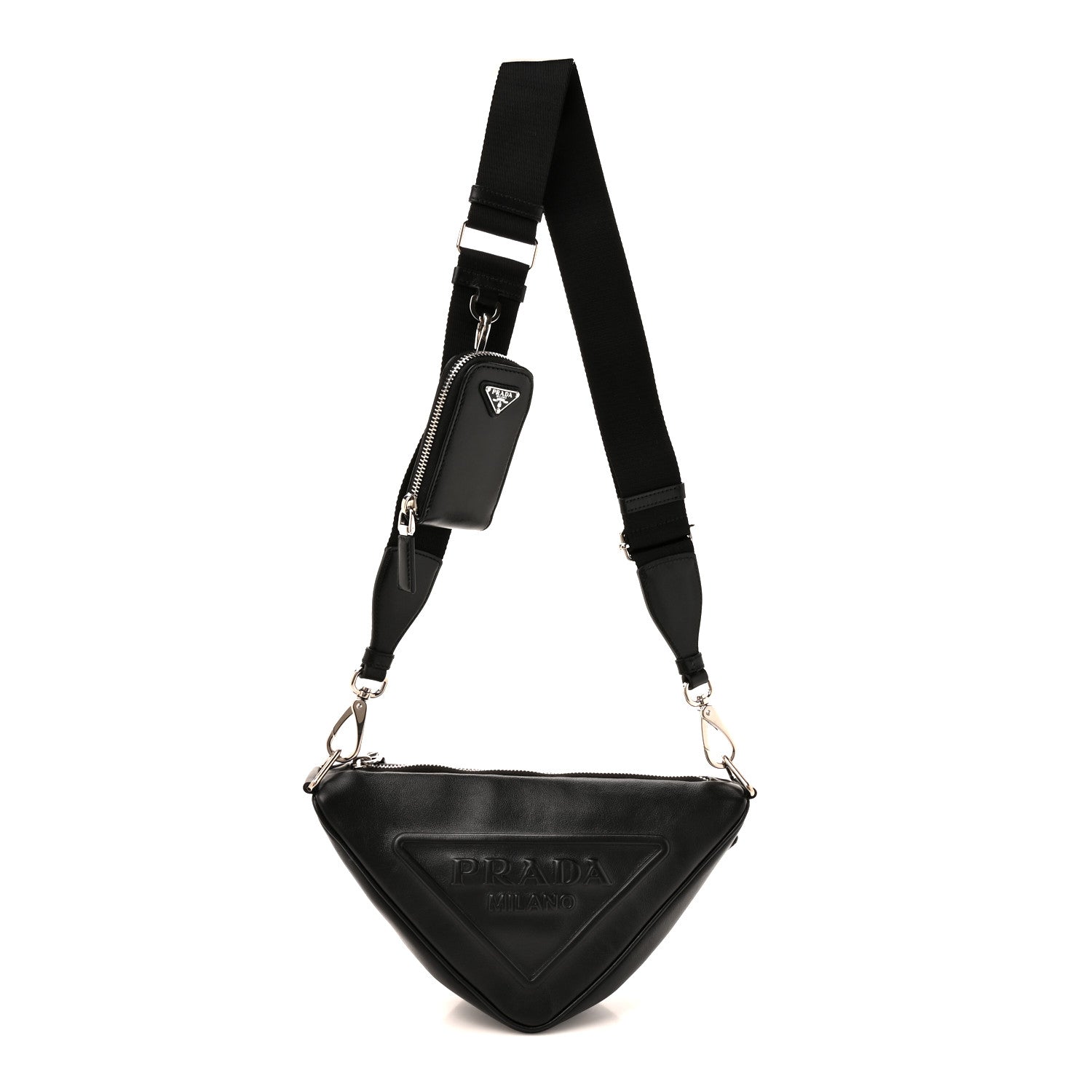 Prada Grace Lux Triangle Shoulder Bag Black 1 of 9