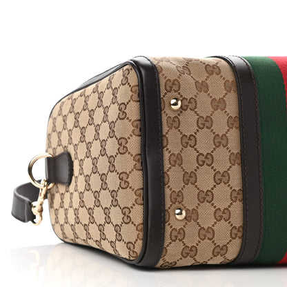 Gucci Monogram Vintage Web Medium Boston Dark Brown 9 of 10