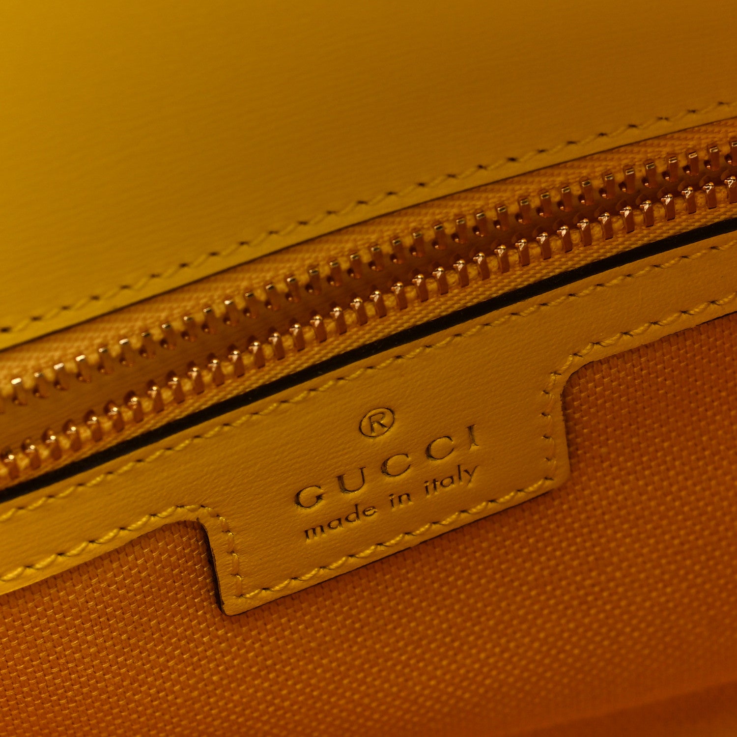 Gucci GG Monogram Textured Dollar Calfskin Small Luce Shoulder Bag Yellow Yellow 6 of 9