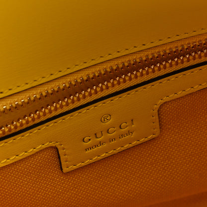 Gucci GG Monogram Textured Dollar Calfskin Small Luce Shoulder Bag Yellow Yellow 6 of 9