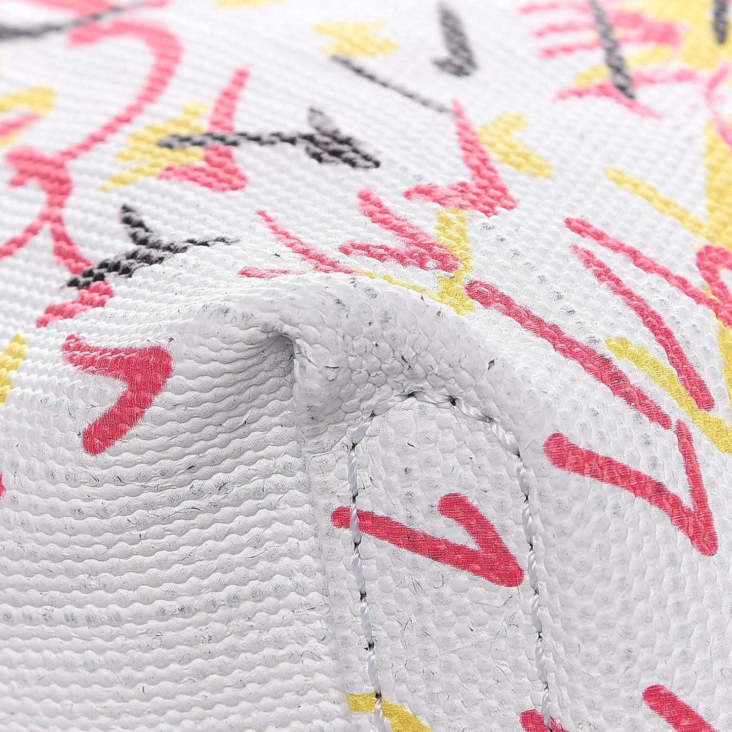Coated Canvas Medium Reversible Doodle Tote White Black Pink