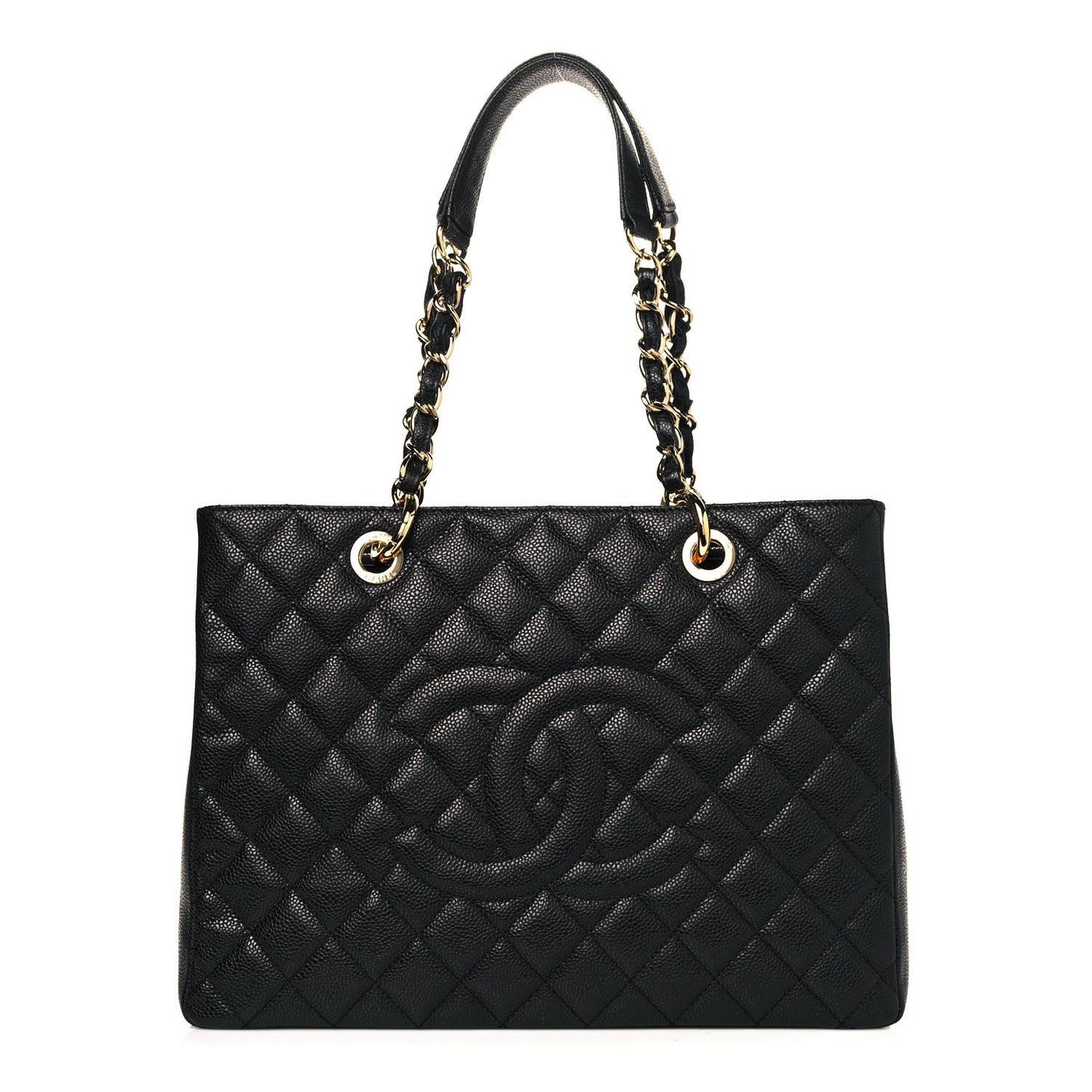 Caviar Quilted Grand Shopping Tote GST Black