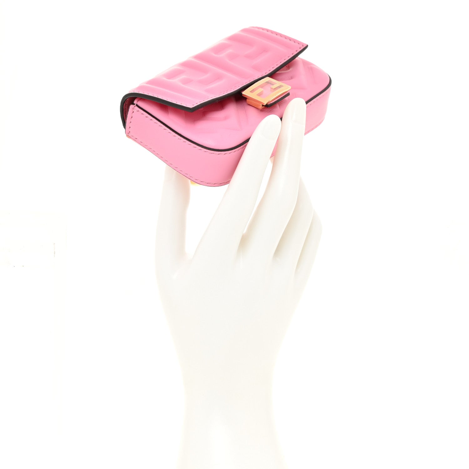 Fendi Nappa Matisse FF Embossed Nano Baguette Charm Lollypop 2 of 12