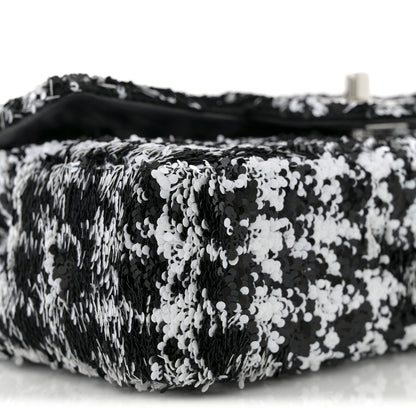 Chanel Sequin Houndstooth Small Flap Black White 9 of 12