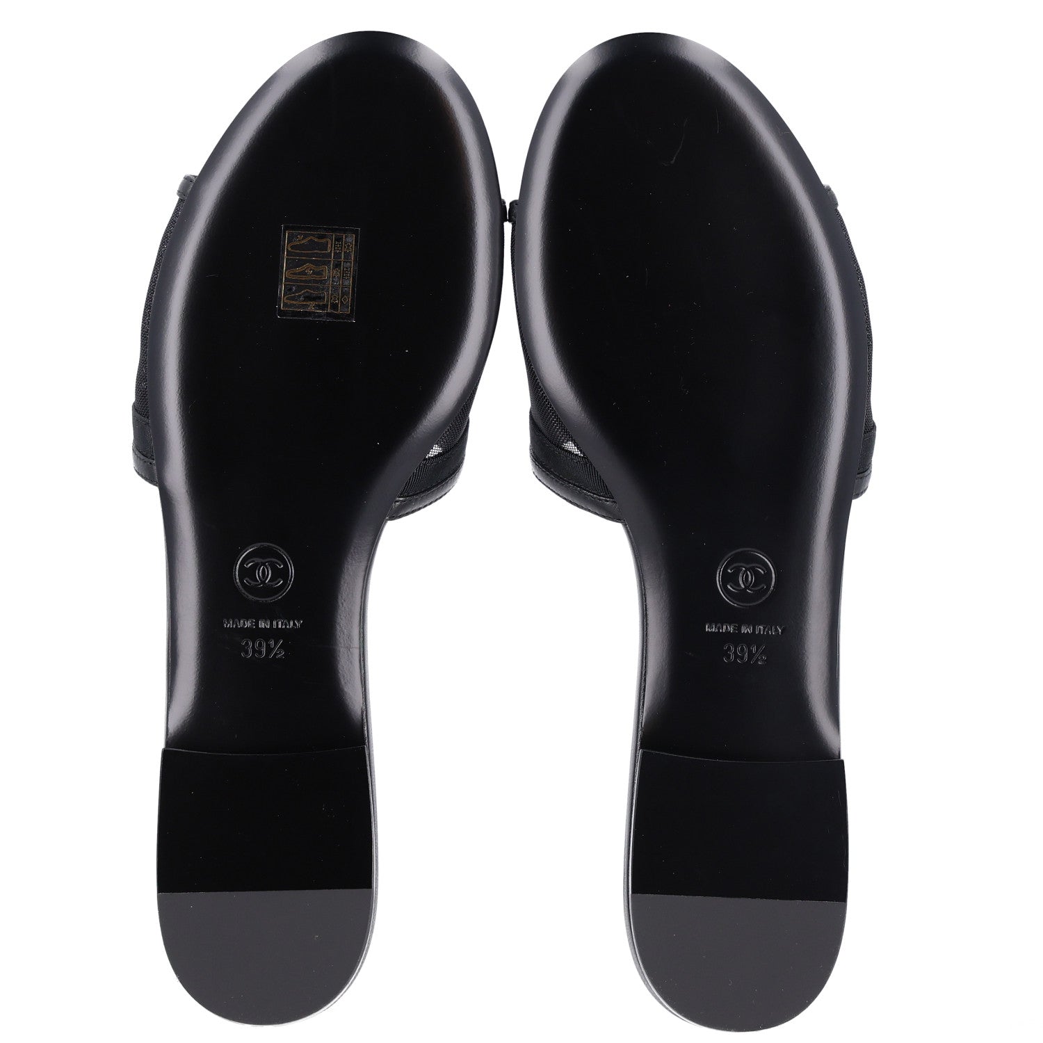 Chanel Mesh Lambskin CC Bow Mules 39.5 Black 6 of 9