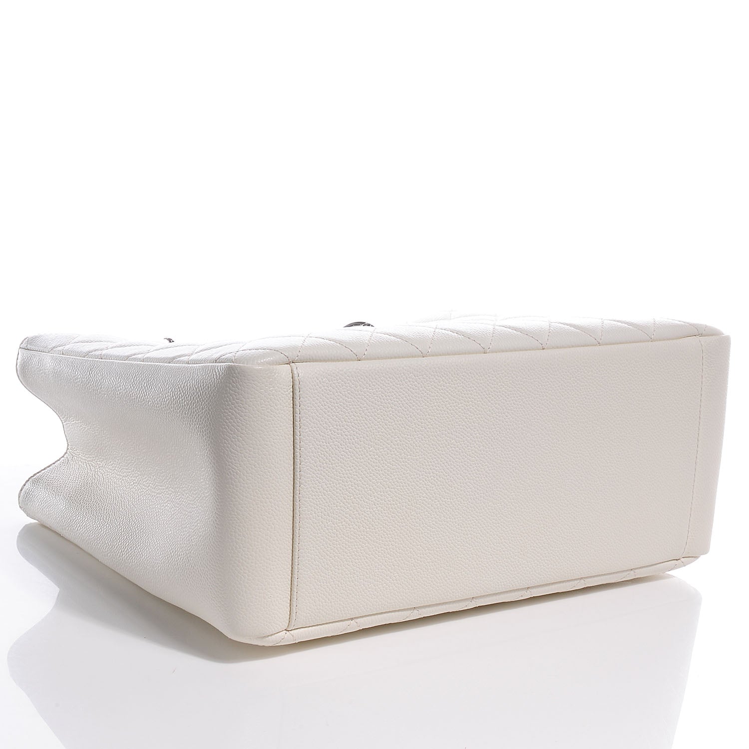 Chanel Caviar Quilted Grand Shopping Tote GST White 4 of 8