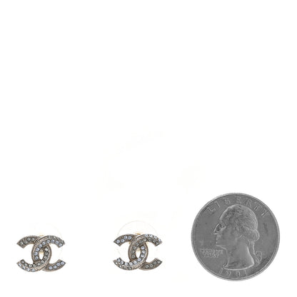 Chanel Crystal CC Earrings Silver 2 of 5
