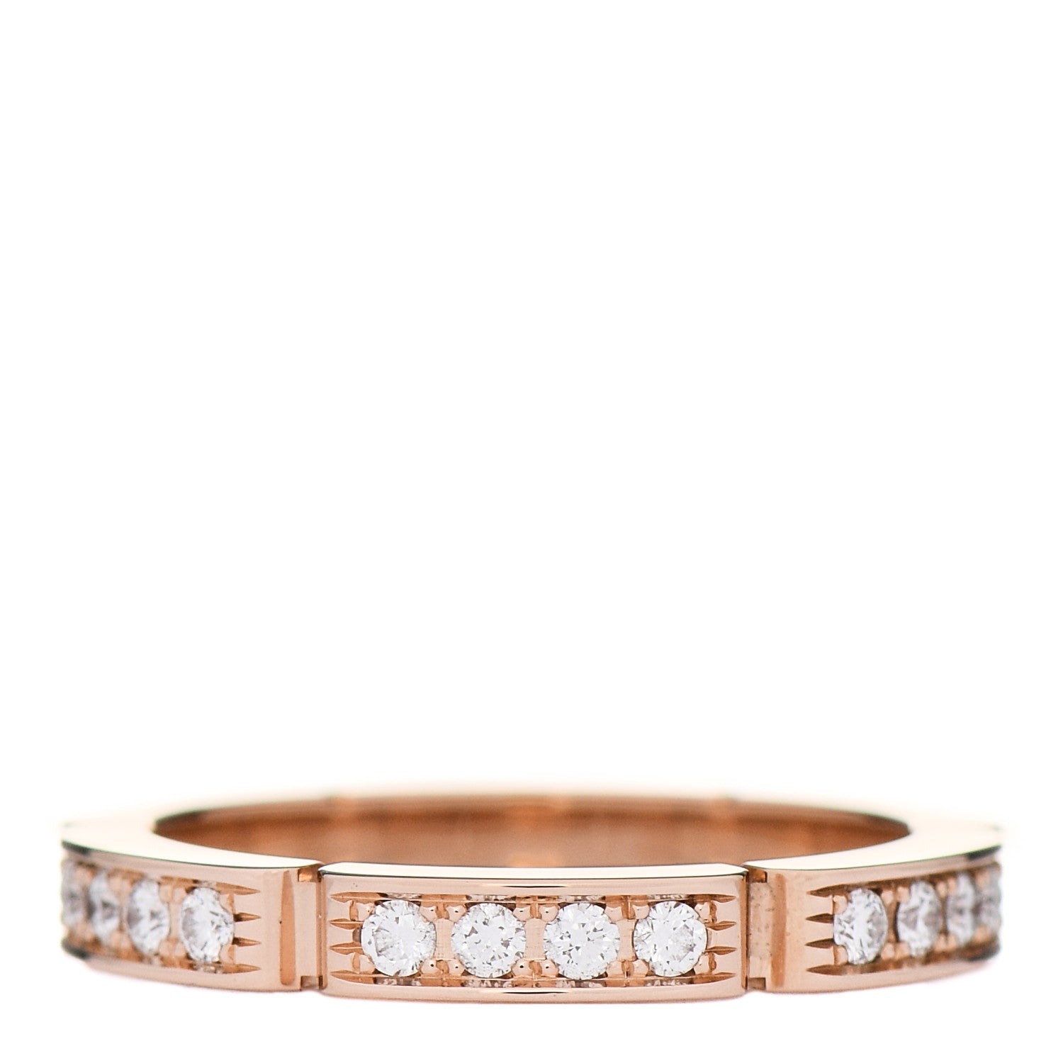 Cartier 18K Pink Gold Diamond Maillon Panthere Half Diamond Wedding Band Ring 49 4.75 1 of 6