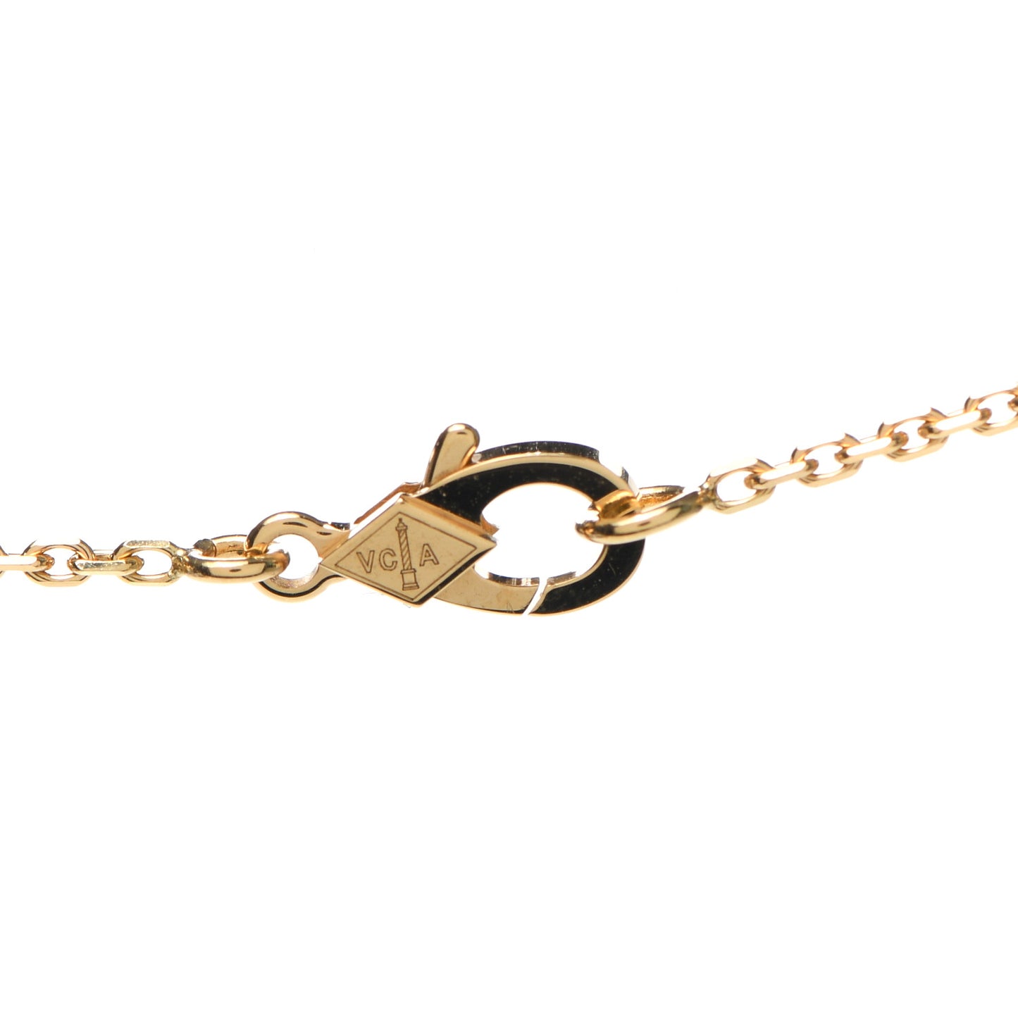 18K Yellow Gold Black Onyx Vintage Alhambra Pendant Necklace
