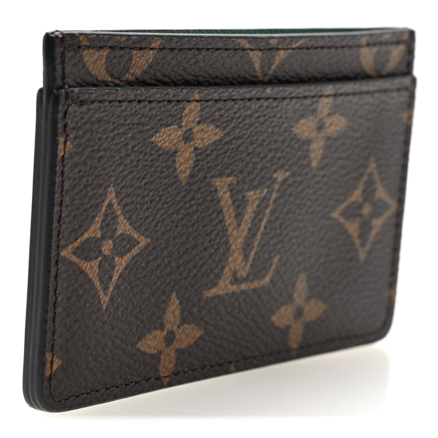 Louis Vuitton Monogram Calfskin Simple Card Holder Blue Green 3 of 7