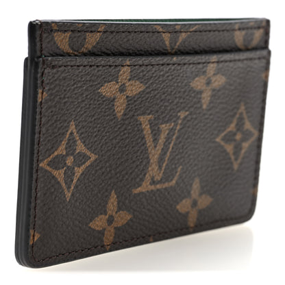 Louis Vuitton Monogram Calfskin Simple Card Holder Blue Green 3 of 7