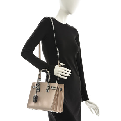 Saint Laurent Calfskin Embossed Python Baby Sac De Jour Powder Pink 2 of 6