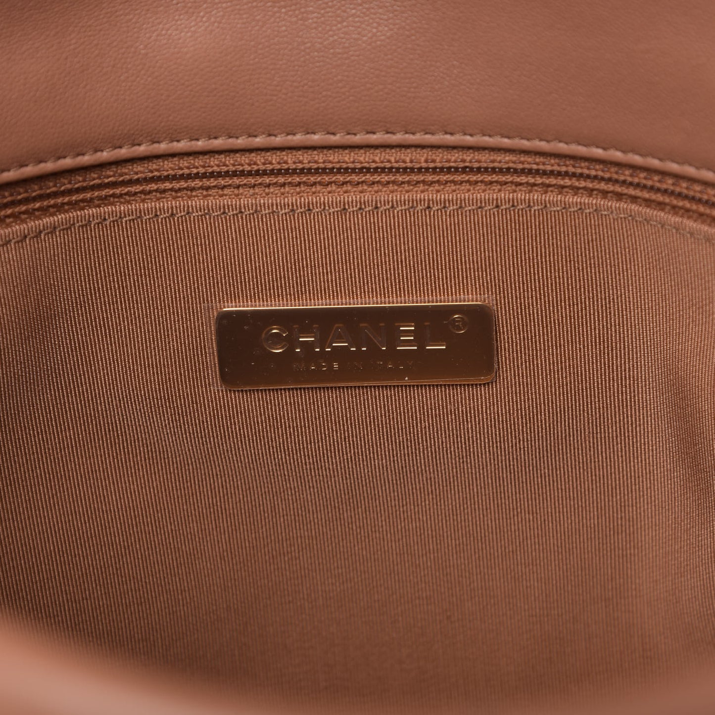 Lambskin Quilted Large 19 Flap Brown