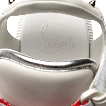 Christian Louboutin Calfskin Velcrissimo Flat Sandals 37 Blanco Silver 6 of 7