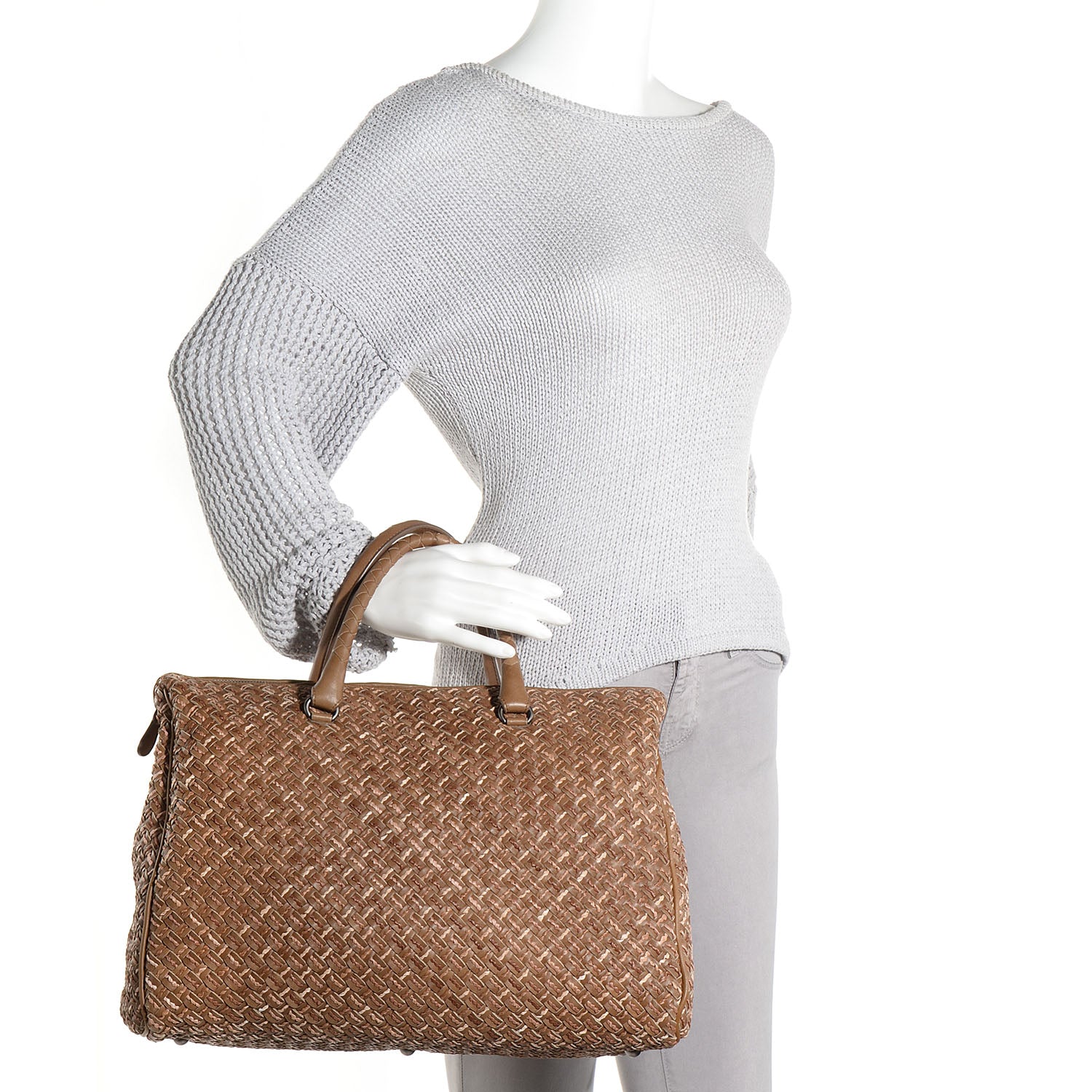 Bottega Veneta Intrecciato Paglia Tote Cigar 2 of 9